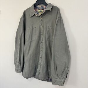 Rugged Wear Hunter's Peak Green Flannel Lined Canvas Shirt Jacket Men's Size XLT